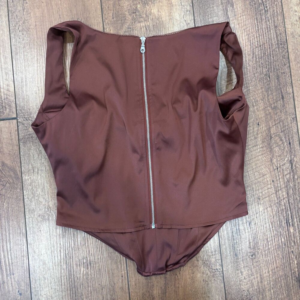 Revolve Miaou Campbell Corset In Brown Women's Medium Sexy Boned Square Neck — image 4 of 8